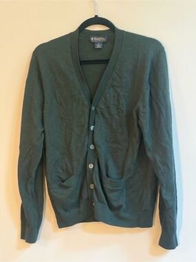 Brooks Brothers Extra Fine Italian Merino Wool Long Sleeve Button Up Cardigan